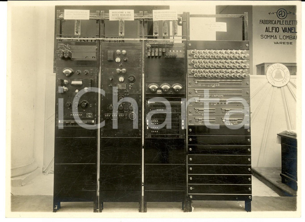 1927 COMO Esposizione Voltiana - Sala apparecchi trasmissione *Foto 17x12 cm