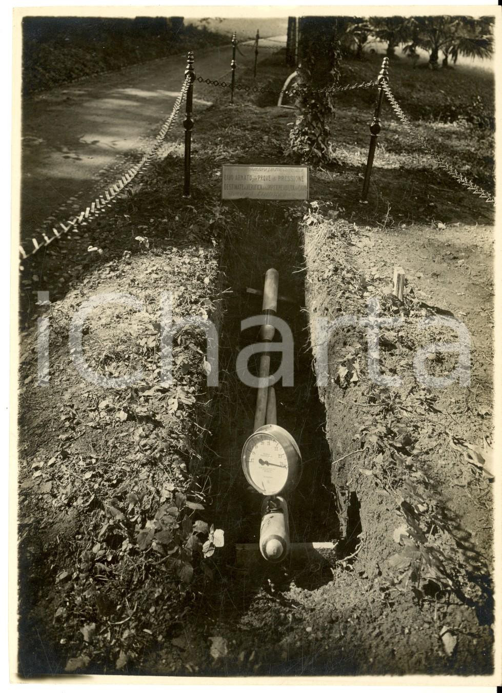 1927 COMO Esposizione Voltiana - Cavo armato per prove pressione *Foto 12x17 cm 