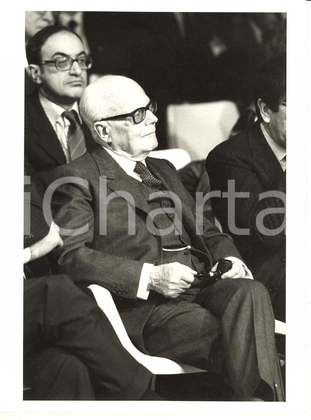 1985 ca ROMA - PSI Ritratto di Sandro PERTINI con pipa in mano *Foto 18x24 cm