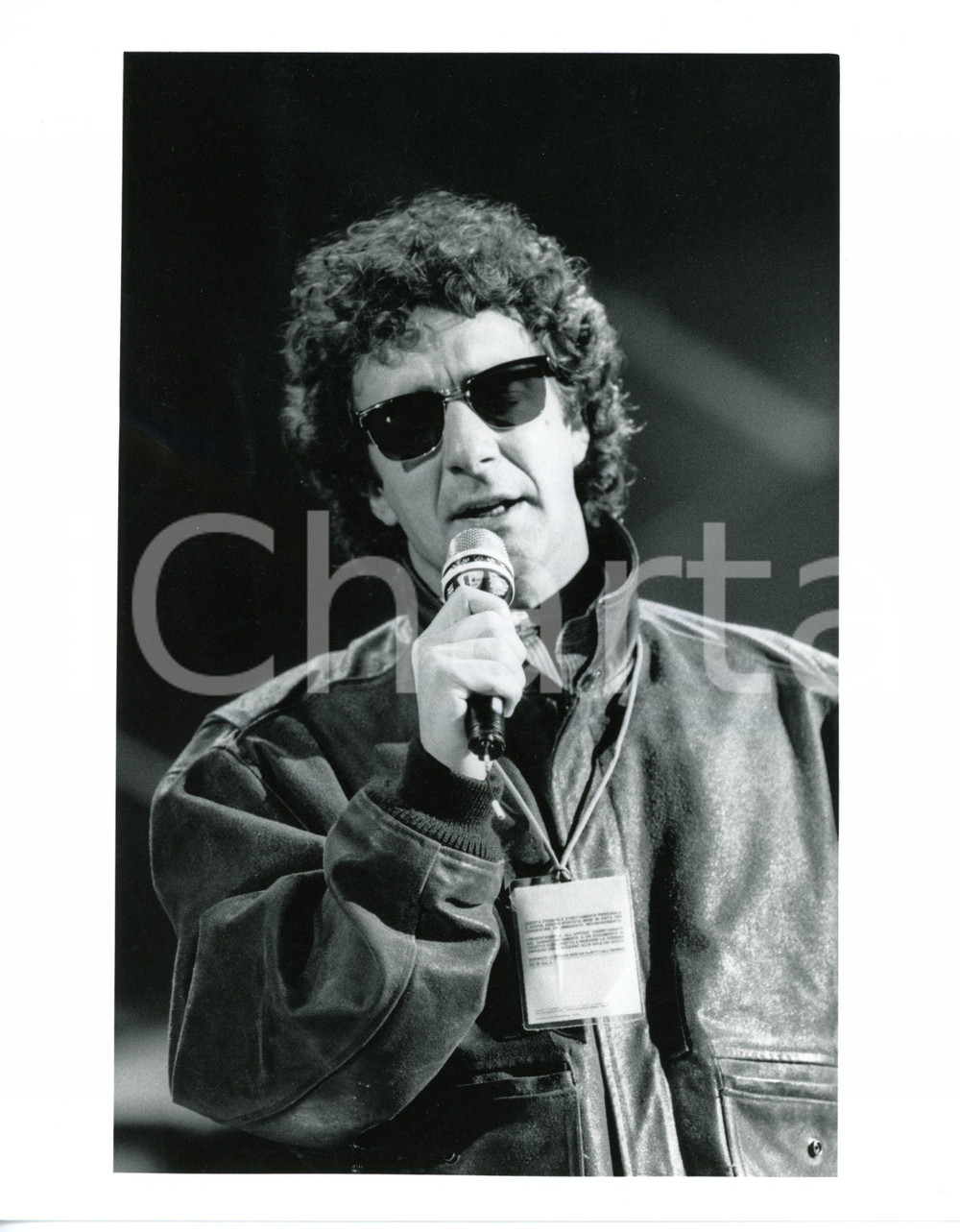 1988 FESTIVAL DI SANREMO Francesco NUTI canta "SarÃ  per te" sul palco (1) *Foto Fotografia di agenzia. CONDIZIONI: FAIR (lieve piegatura al margine sinistro)FORMATO: 20x25 cm  originale e autentica 1