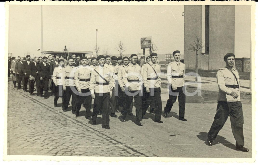 1935 ca POLONIA Corteo durante un evento militare - Foto cartolina