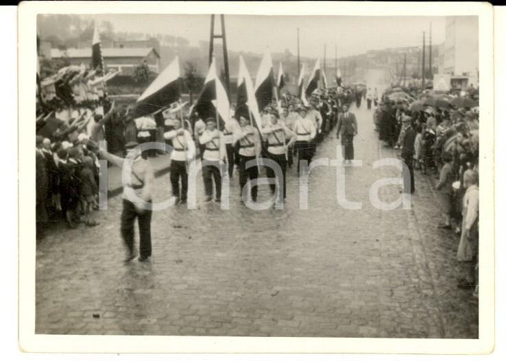 1935 ca POLONIA Parata militare - Sostenitori del nazismo *Foto 9x6 cm
