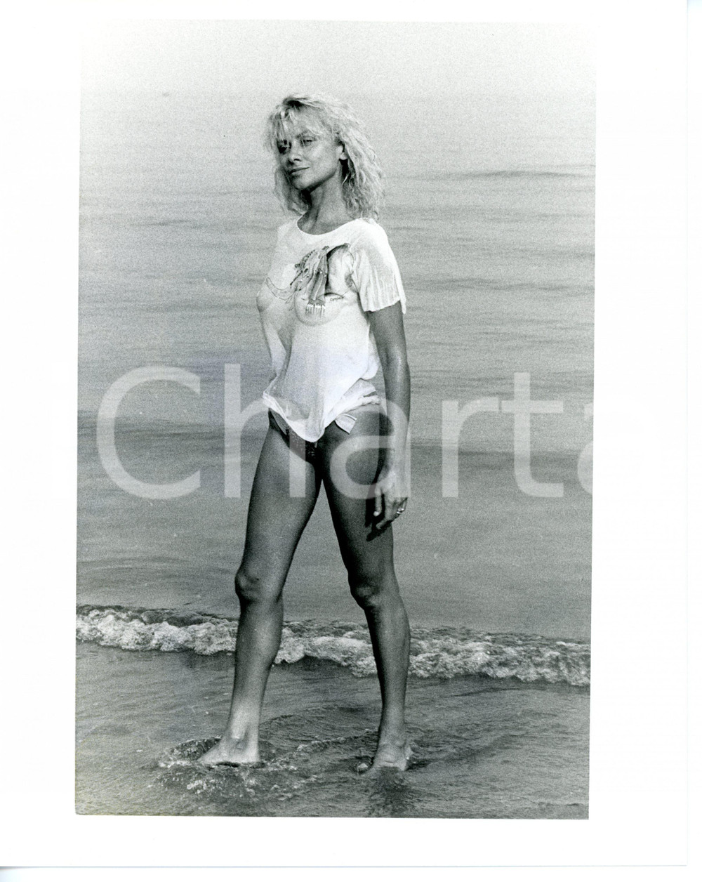 1985 ca COSTUME ITALIA Rossella GARDINI in costume da bagno - Foto 20x25
