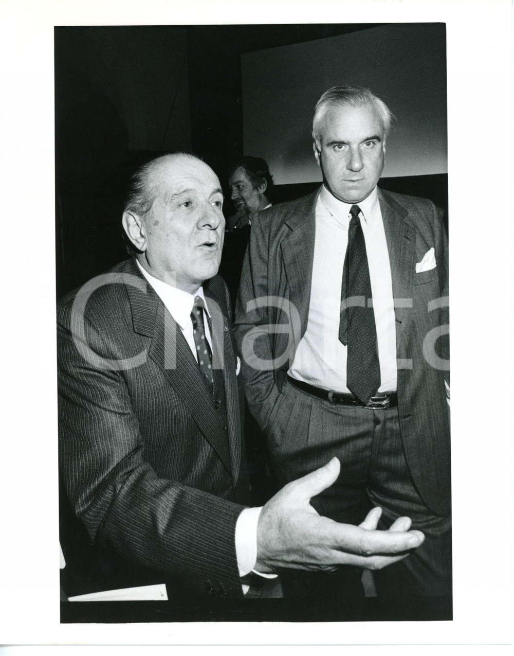 1985 ca ASSOLOMBARDA Luigi LANG con Luigi LUCCHINI - Fotografia 20x25 cm