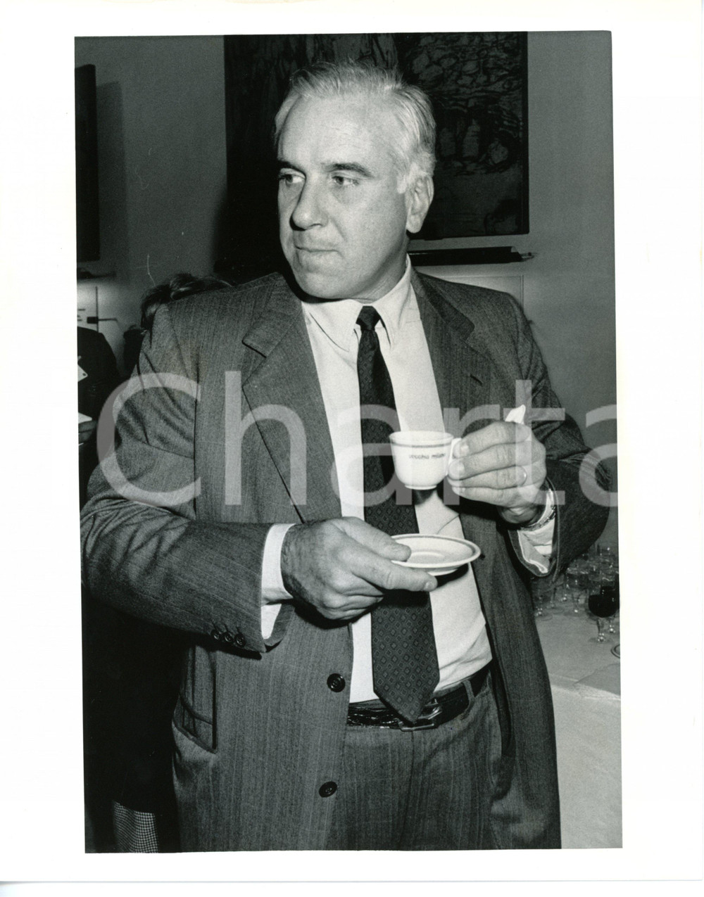 1985 ca FEDERMECCANICA Luigi LANG beve un caffè - Foto 20x25 cm