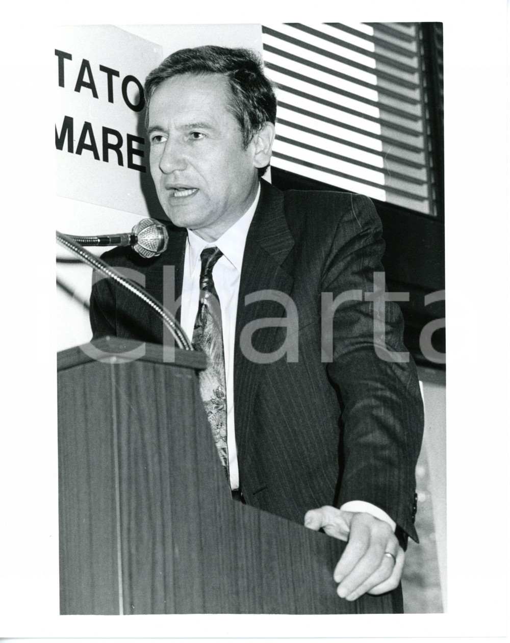 1985 ca ROMA Ritratto ingegner Maurizio CUMO durante conferenza *Foto 20x25 cm