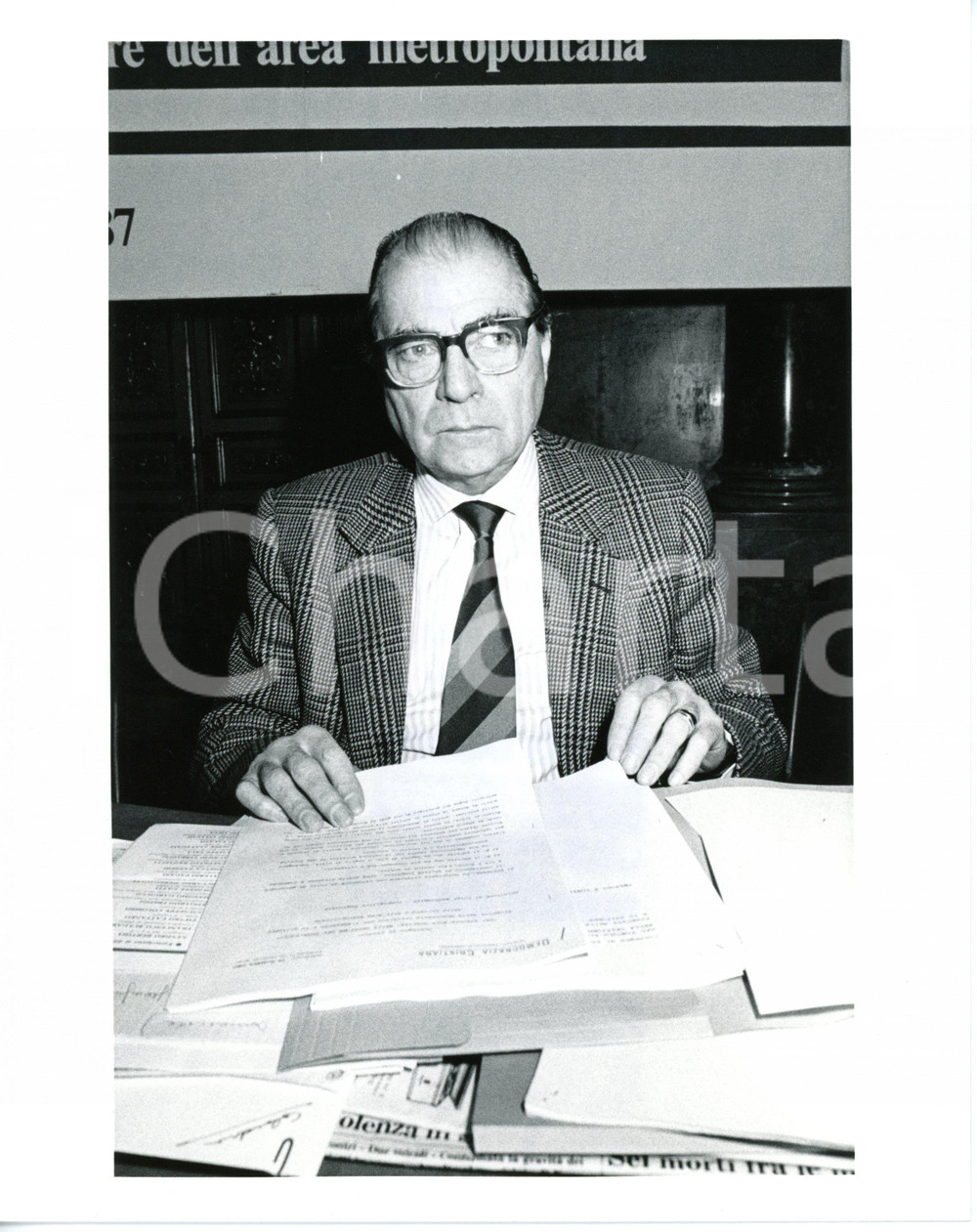 1987 MILANO - DC Ritratto Salvatore CANNARELLA durante conferenza *Foto 20x25 cm