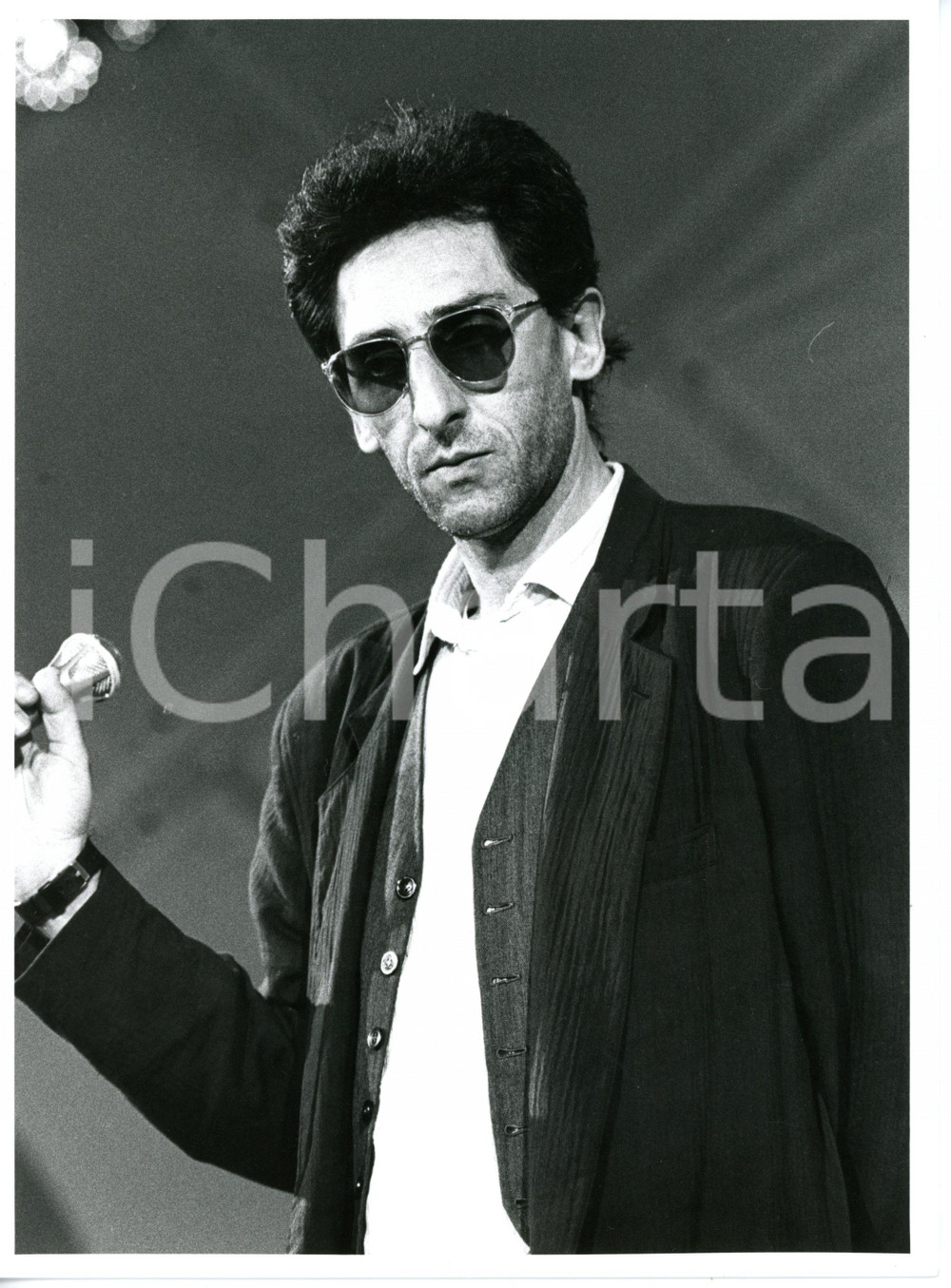 1985 ca MUSICA Ritratto di Franco BATTIATO - Foto VINTAGE 18x24 cm