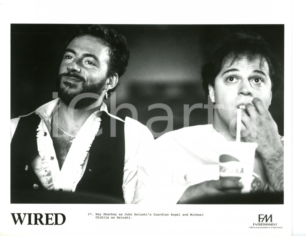 1989 CINEMA "Wired" - Michael CHIKLIS con Ray SHARKEY sul set *Foto 25x20 cm