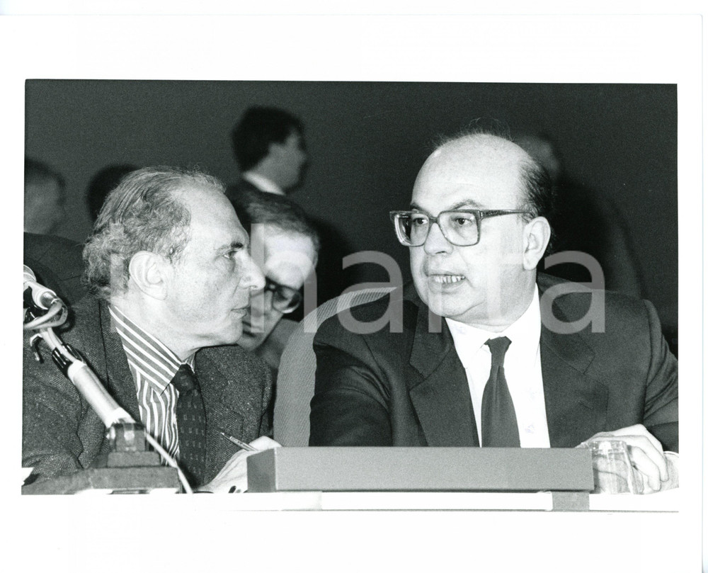 1987 RIMINI 44° Congresso PSI - Bettino CRAXI con Enrico MANCA - Foto 25x20 cm