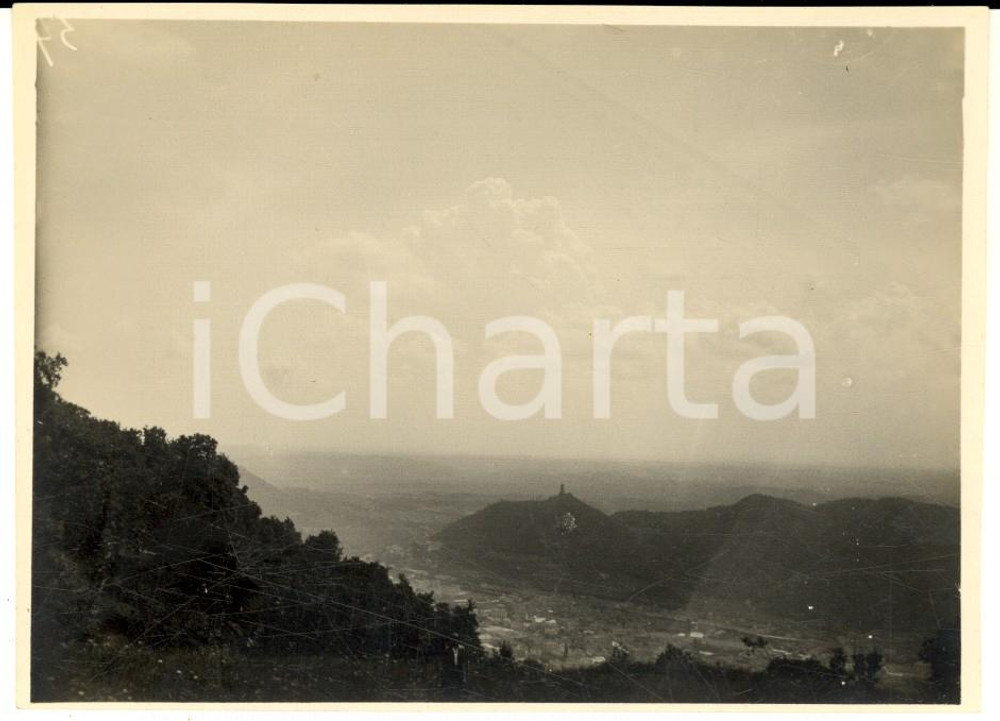 1926 COMO Veduta dall'alto con il Castel Baradello - Foto VINTAGE 12x9 cm