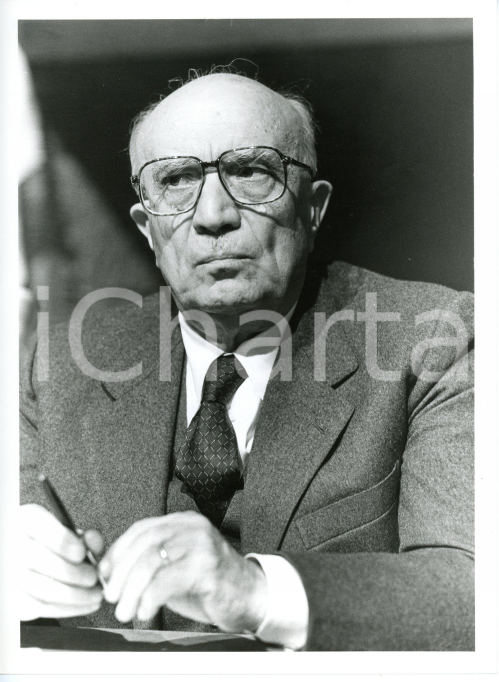 1984 MILANO 8^ Festa dell'Amicizia - Ritratto di Amintore FANFANI *Foto 18x24