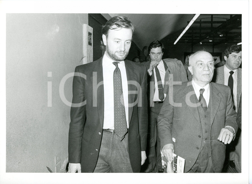 1984 MILANO 8^ Festa dell'Amicizia - Amintore FANFANI con il figlio Giorgio FOTO