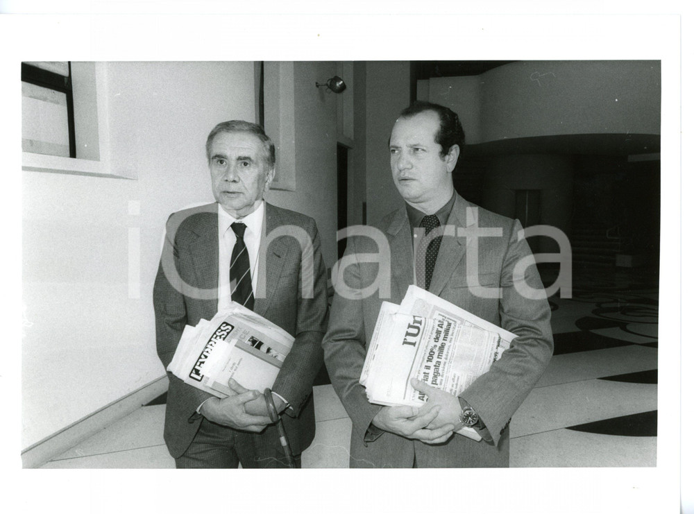 1986 MILANO Convegno POLITEIA - Enzo TORTORA con Bruno PELLEGRINO *Foto 24x18 cm
