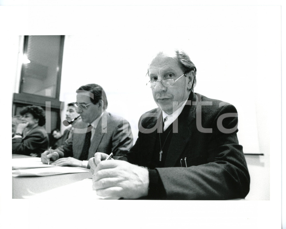 1985 ca COSTUME ITALIA David Maria TUROLDO durante convegno *Foto 25x20 cm