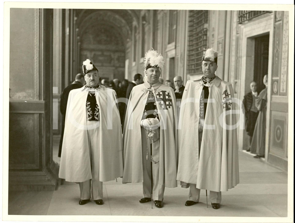 1955 ca CITTA' DEL VATICANO Cavalieri Ordine SANTO SEPOLCRO - Foto 24x18 cm