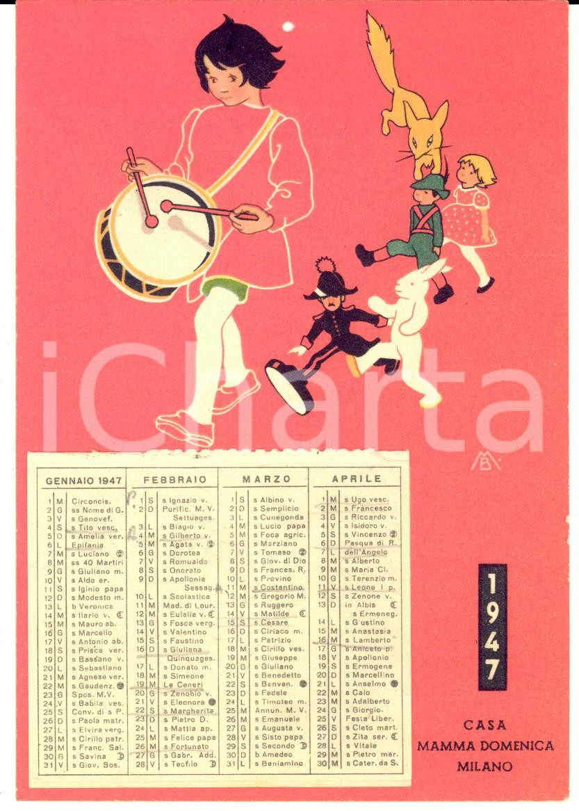 1947 MILANO - Casa MAMMA DOMENICA - Calendario su cartoncino 10x15