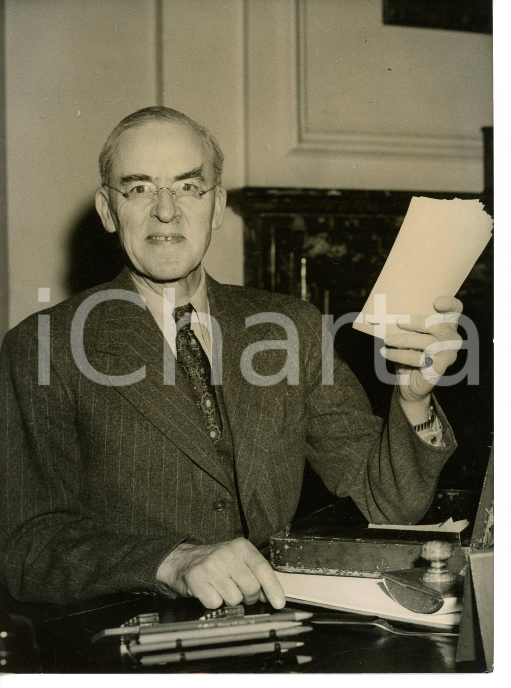 1950 LONDON Portrait of Sir Stafford CRIPPS - Fotografia 15x20 cm