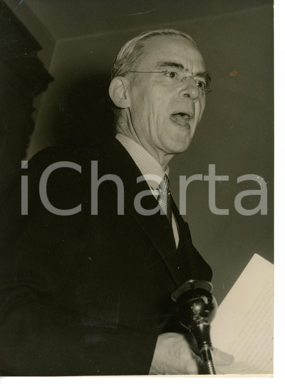 1949 LONDON Sir Stafford CRIPPS during press conference - Fotografia 15x20 cm