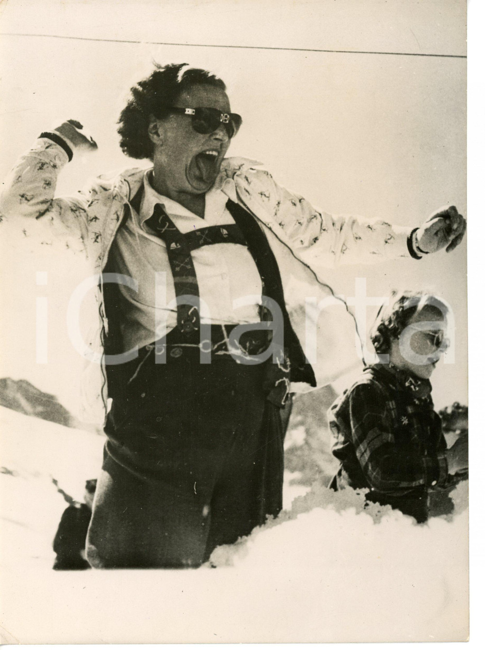 1948 ZERMATT (SVIZZERA) Princess Juliana of NETHERLANDS with IRENE on holiday