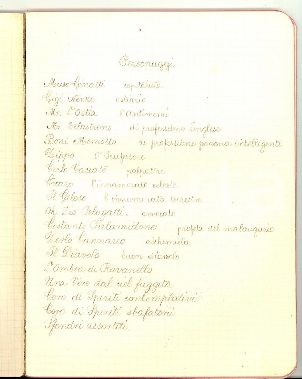 1930 ca TEATRO ANONIMO Commedia del capitalista Muso GInatti - Manoscritto 70 pp