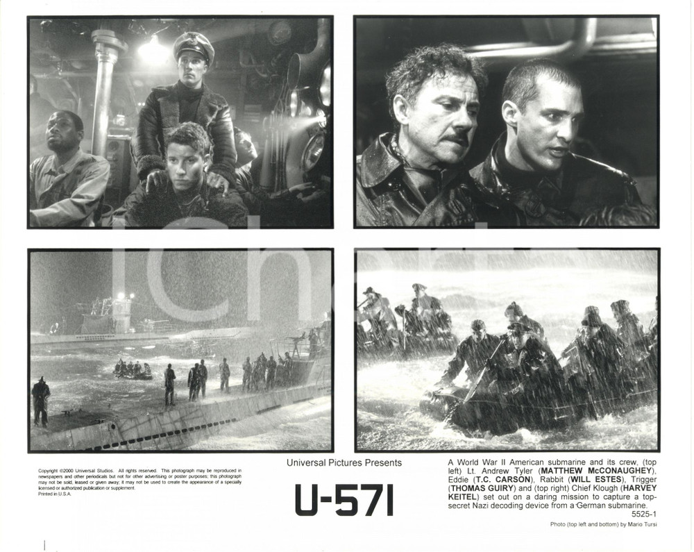 2000 CINEMA "U-571" Matthew McCONAUGHEY Harvey KEITEL  - Affondamento *Foto 