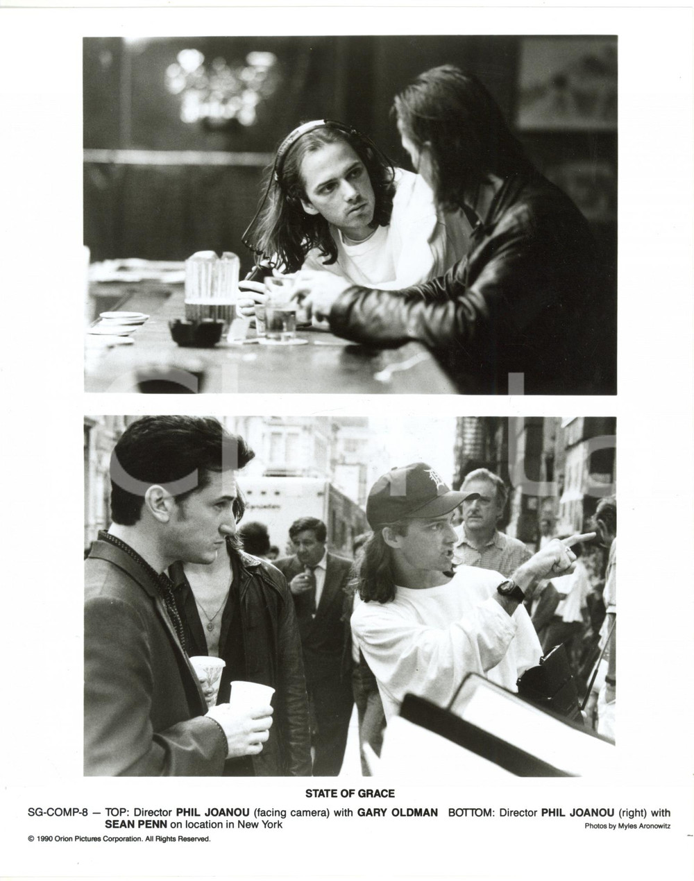 1990 CINEMA "State of Grace" Phil JOANOU sul set con Gary OLDMAN e Sean PENN