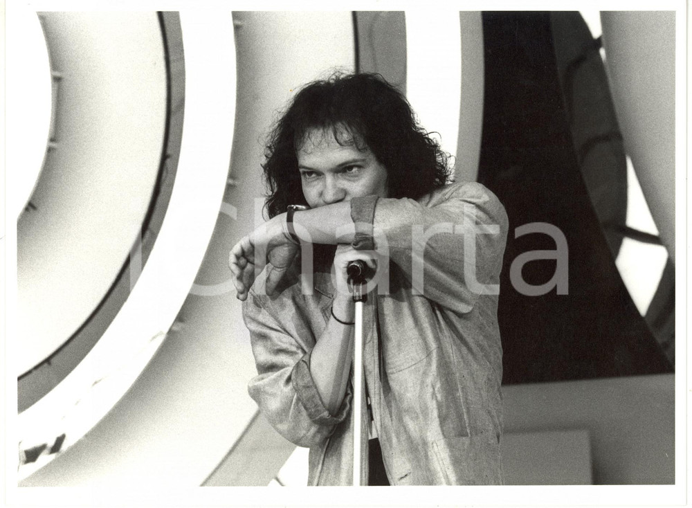 1980 ca MUSICA POOH Red CANZIAN sul palco di un concerto - Foto 24x17 