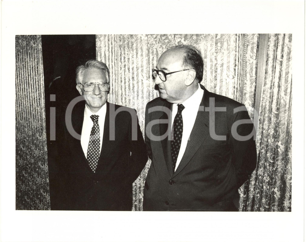 1985 ca ITALIA COSTUME Carlo FUSCAGNI e direttore RAI3 Giuseppe ROSSINI *Foto