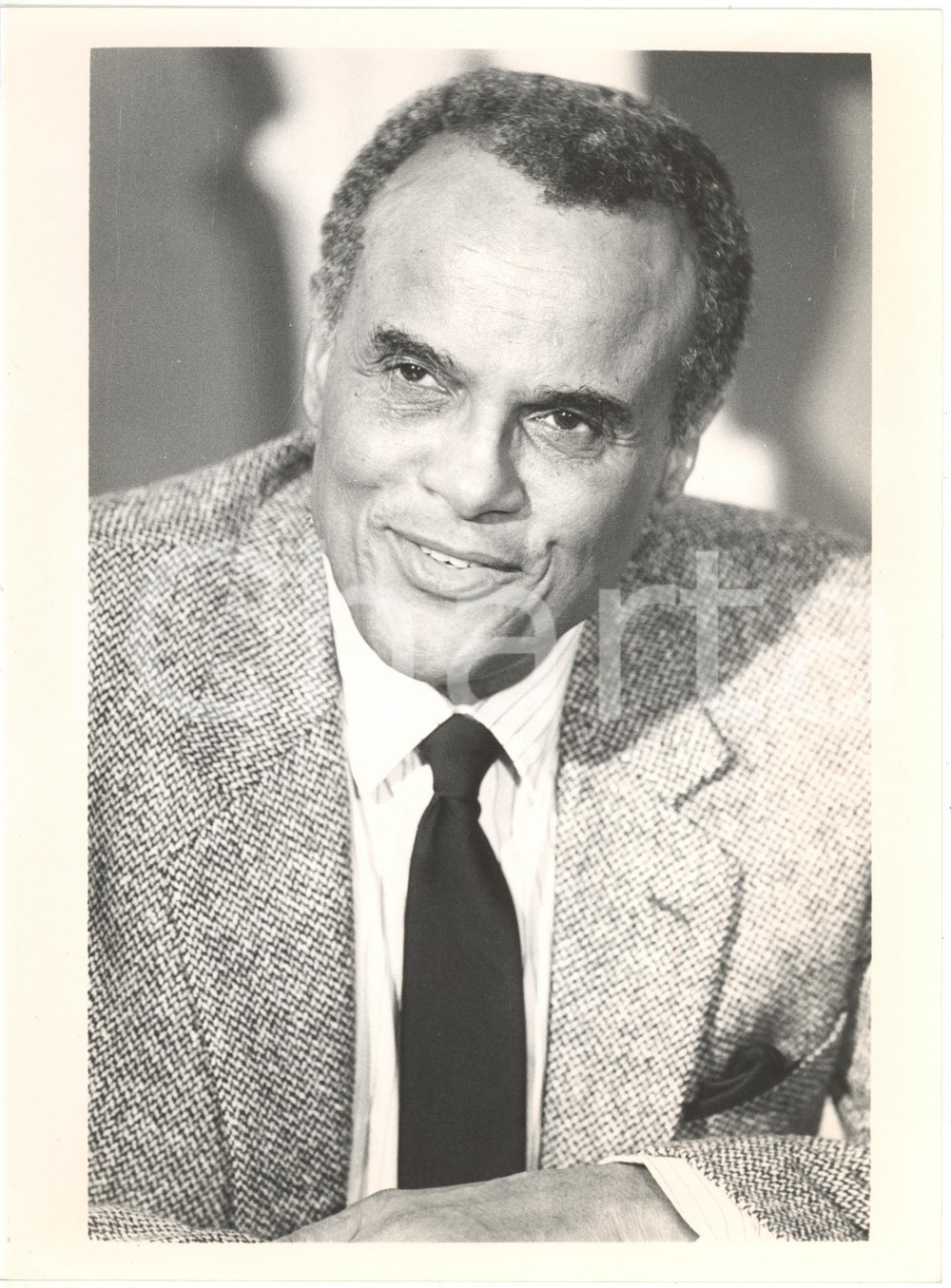 1985 ca USA MUSICA - Ritratto di Harry BELAFONTE *Fotografia 17x24 cm