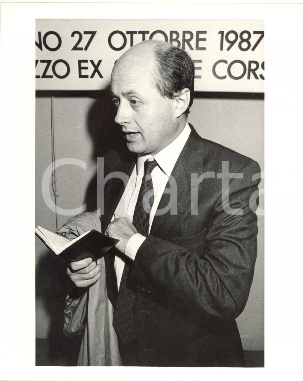 1987 MILANO POLITICA Bruno TABACCI Segratario regionale DC - Foto 18x24 cm