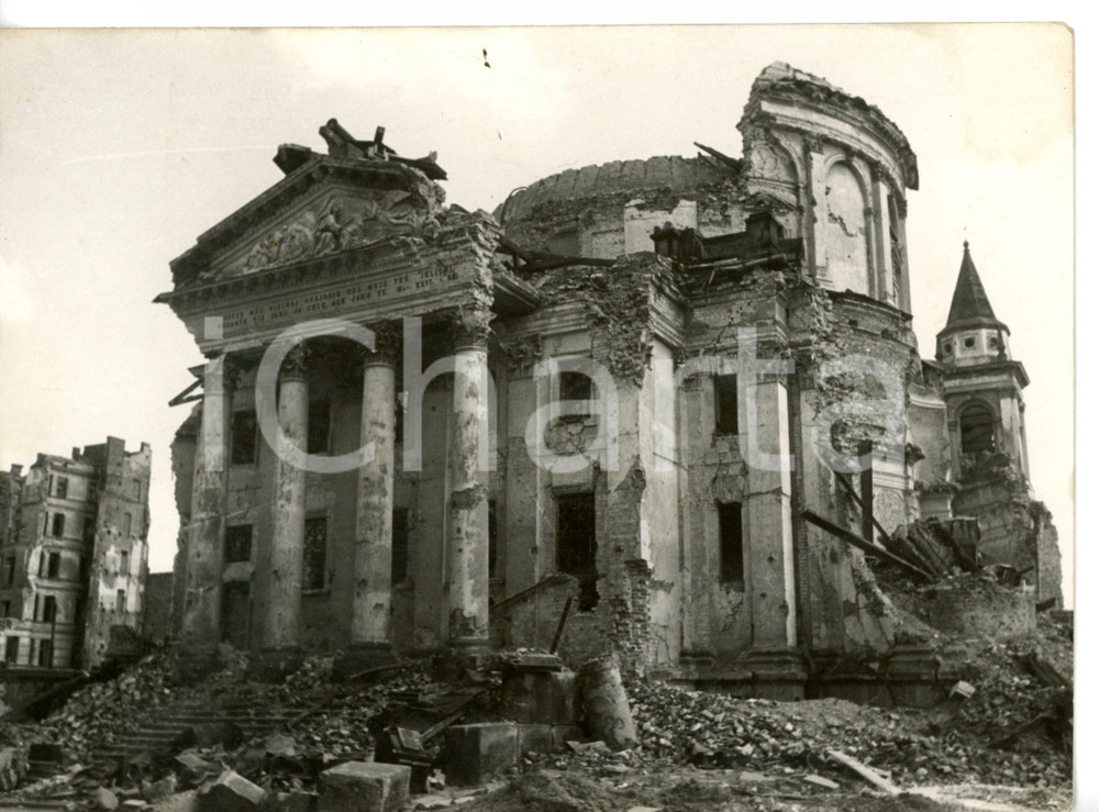 1945 (Ristampa 1955 ca) WARSAW St. Alexander's Church after the bombing *Foto 