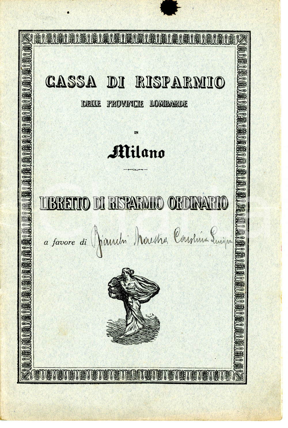 1931 MILANO Cassa di Risparmio delle Provincie Lombarde - Libretto di risparmio