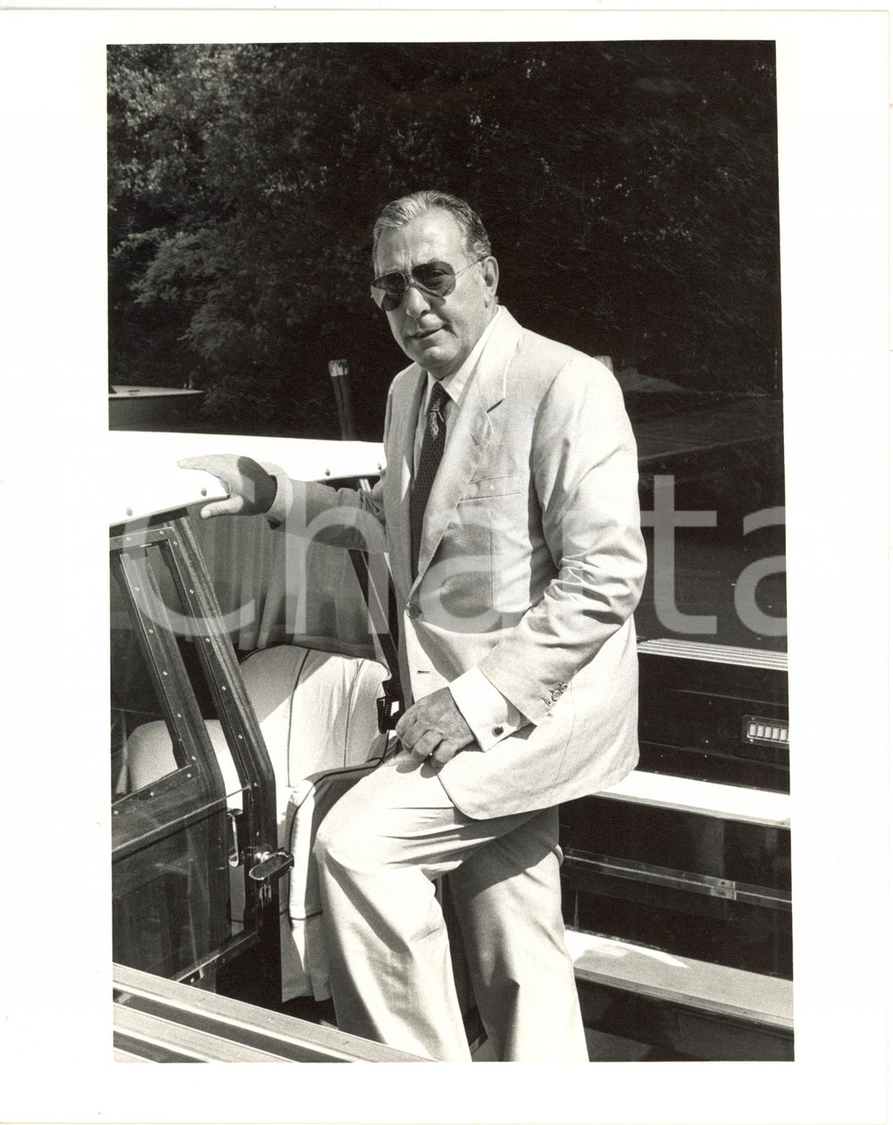 1987 VENEZIA Mostra del Cinema - Arrivo di Biagio AGNES su un motoscafo - Foto