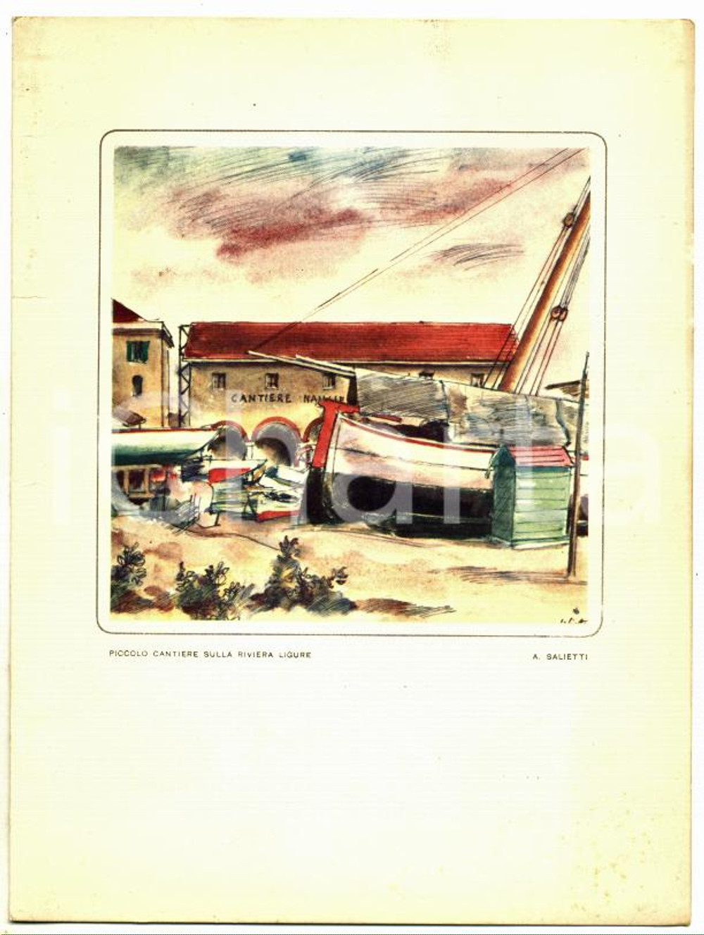1957 ITALIA NAVIGAZIONE M/n GIULIO CESARE Menù pranzo * Ill. Alberto SALIETTI