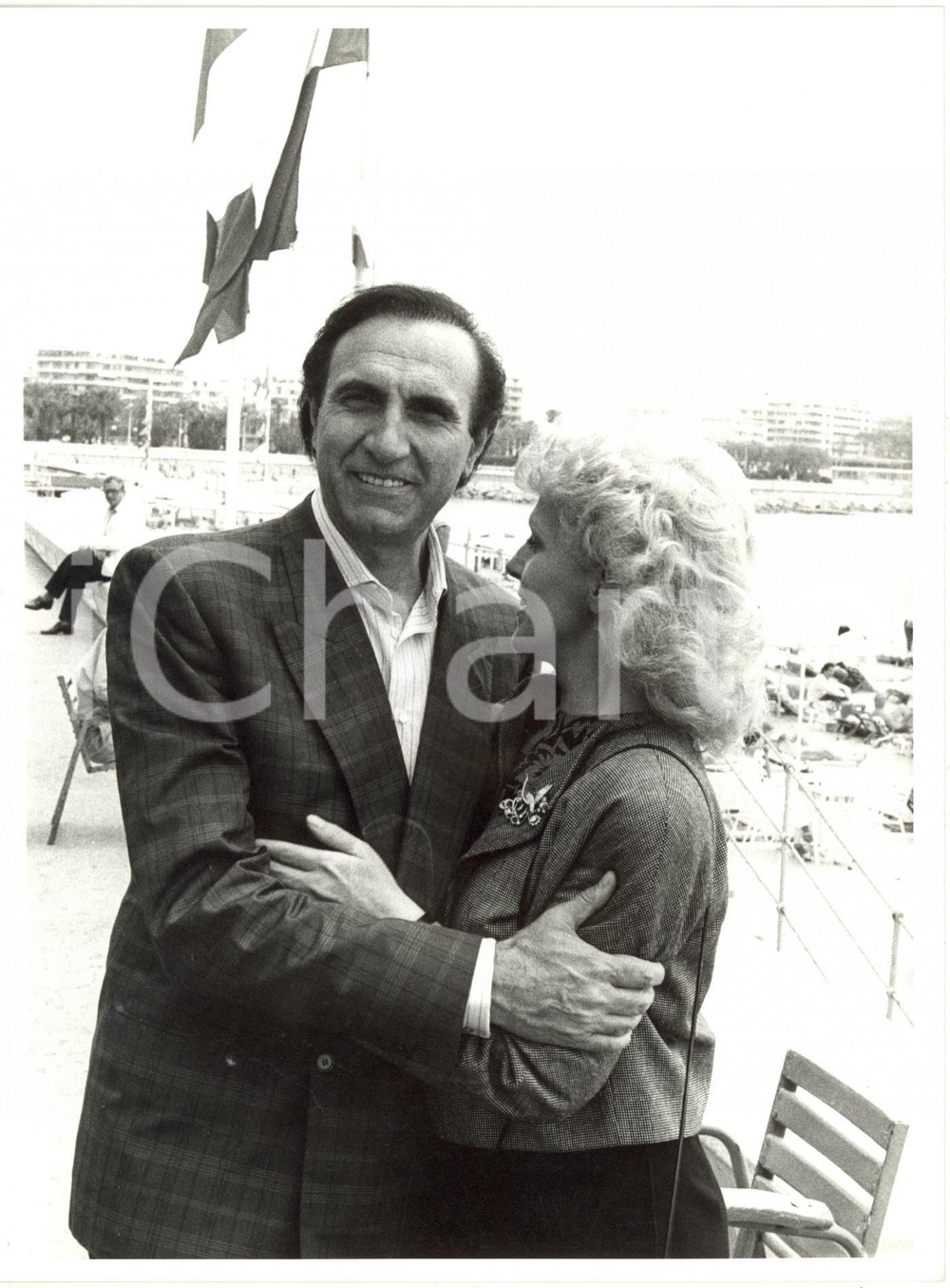 Fotografia d epoca originale 1986 CANNES  CINEMA Pippo BAUDO e Katia RICCIARELLI Foto 1