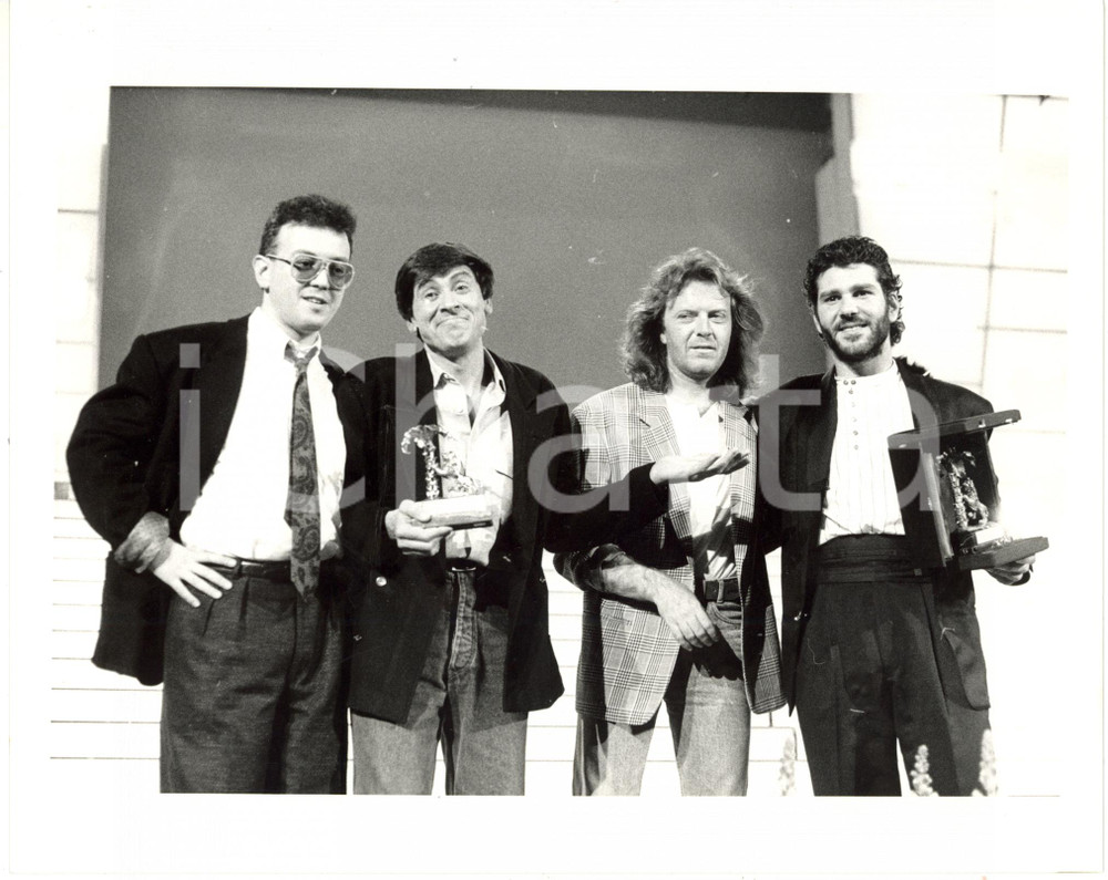 1987 SANREMO - Enrico RUGGERI Gianni MORANDI Umberto TOZZI Michele ZARRILLO (1)