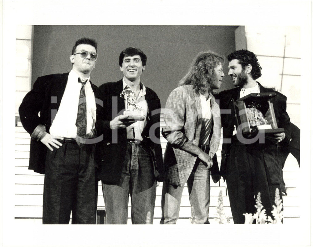 1987 SANREMO - Enrico RUGGERI Gianni MORANDI Umberto TOZZI Michele ZARRILLO (2)