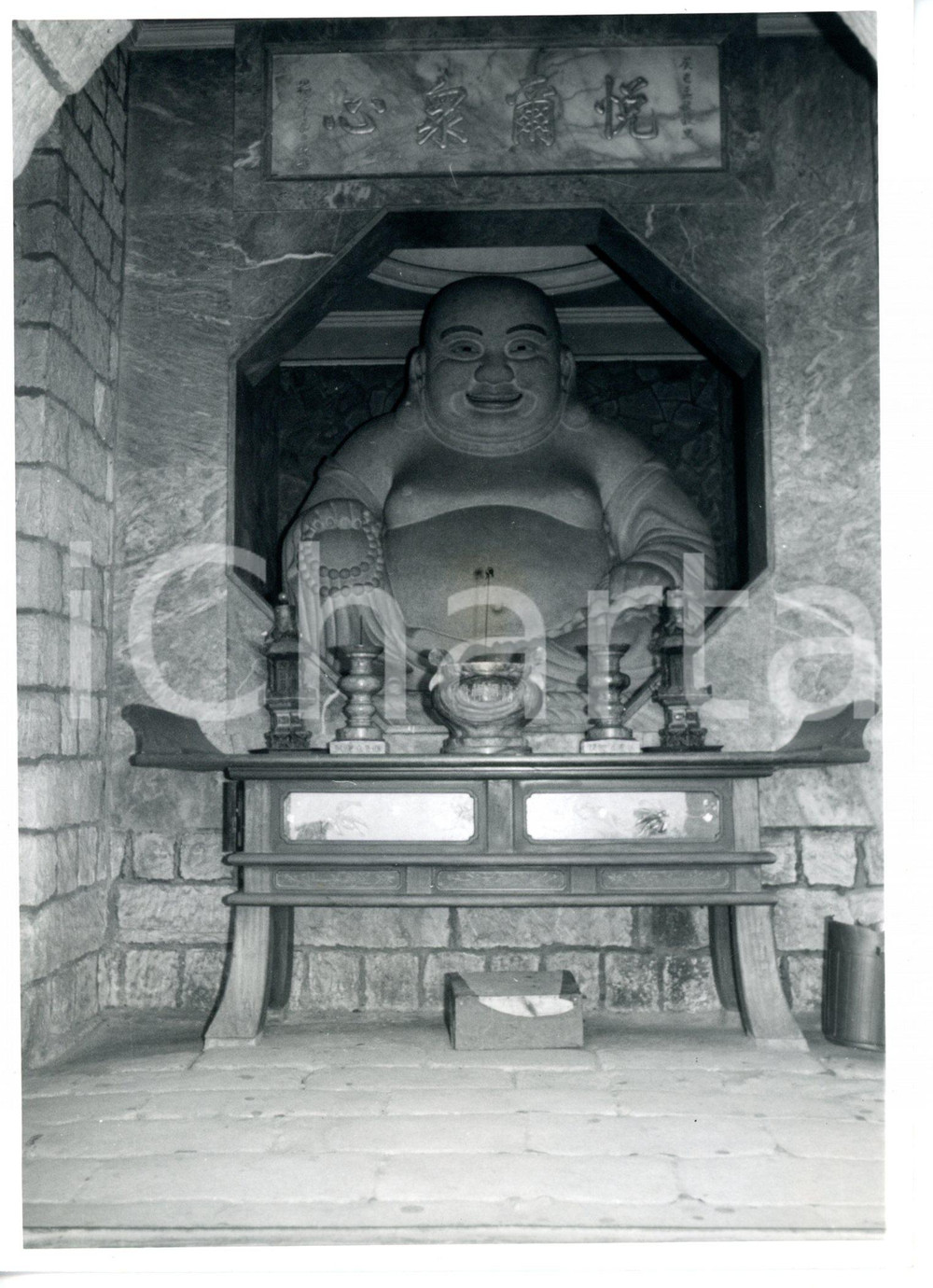 1968 TAIPEI (TAIWAN) Yuantong Temple - Laughing Buddha statue *Photo 13x17 cm
