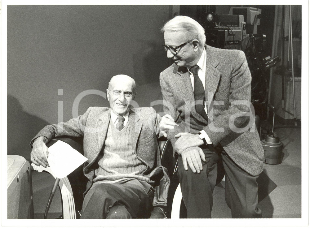 1986 RAI UNO "SPOT" - Enzo BIAGI con Indro MONTANELLI (2) *Foto 24x18 cm