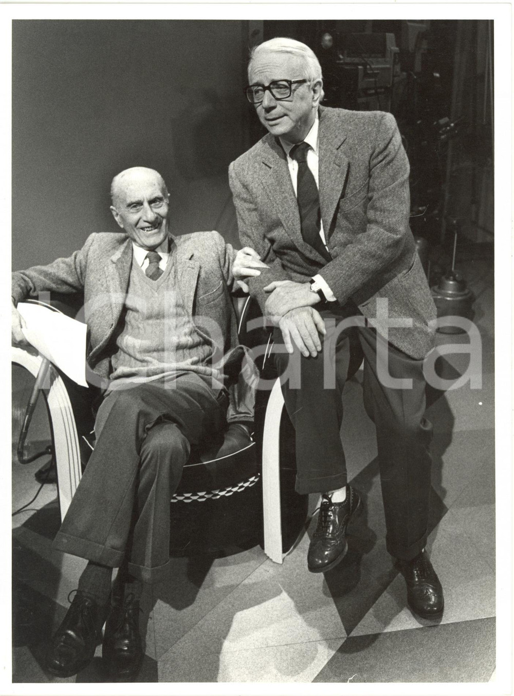 1986 RAI UNO "SPOT" - Enzo BIAGI con Indro MONTANELLI (3) *Foto 18x24 cm