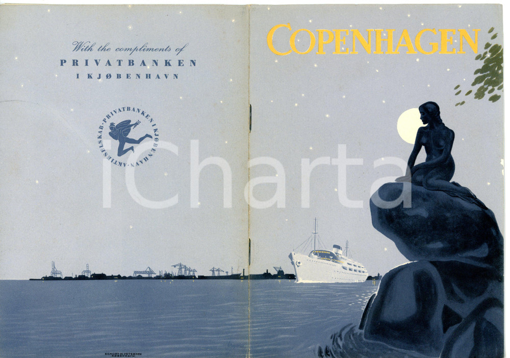 1955 ca COPENHAGEN Libretto turistico ILLUSTRATO *Pubblicazione PRIVATBANKEN