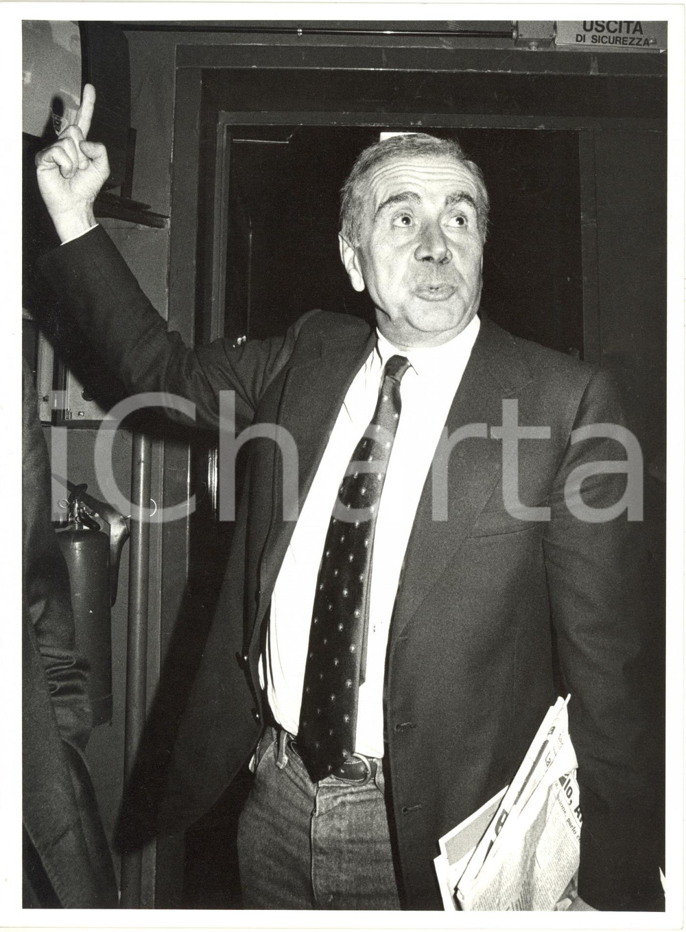 Fotografia d epoca originale 1985 ca ANTENNA 3  Ritratto di Enzo TORTORA  Fotografia 18x24 cm 1