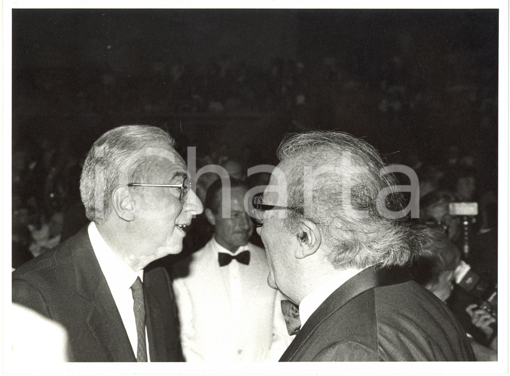 1985 ca - ITALIA COSTUME - Presidente Francesco COSSIGA e Federico FELLINI *Foto