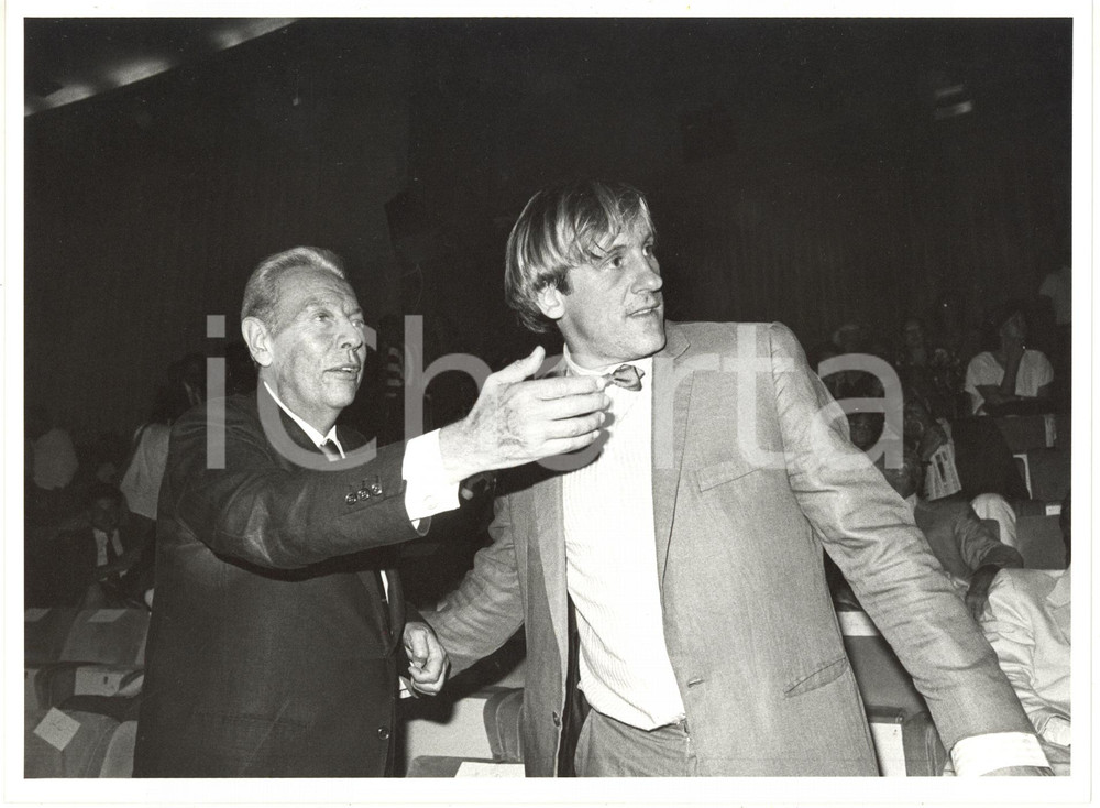 1985 ca VENEZIA Mostra del Cinema - Gérard DEPARDIEU Gian Luigi RONDI (2) *Foto