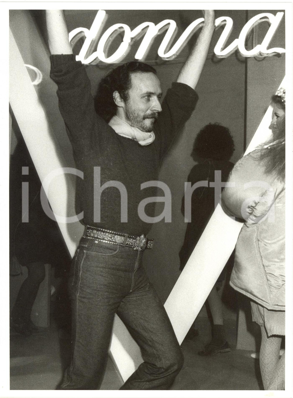 1985 ca ITALIA MODA - Stilista Gianmarco VENTURI durante una sfilata *Foto 18x24