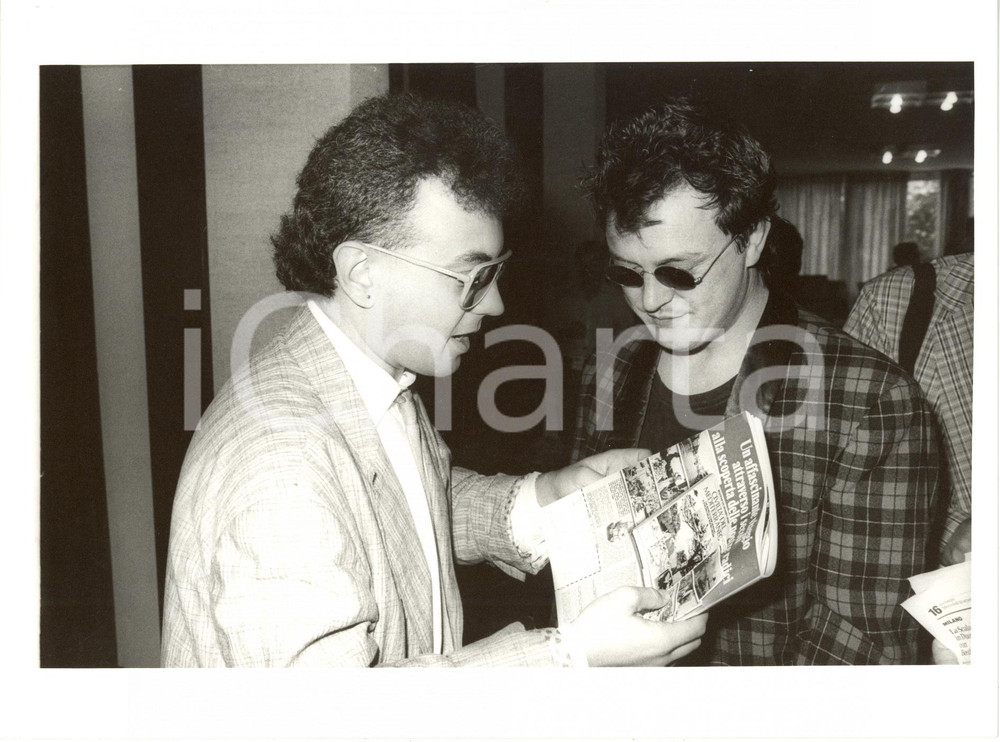 1986 MUSICA RIVA DEL GARDA Enrico RUGGERI discute con ZUCCHERO *Foto 24x18
