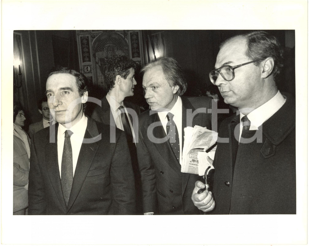 1985 ca MILANO POLITICA - PSI Paolo PILLITTERI e Walter ARMANINI *Foto 25x20 cm