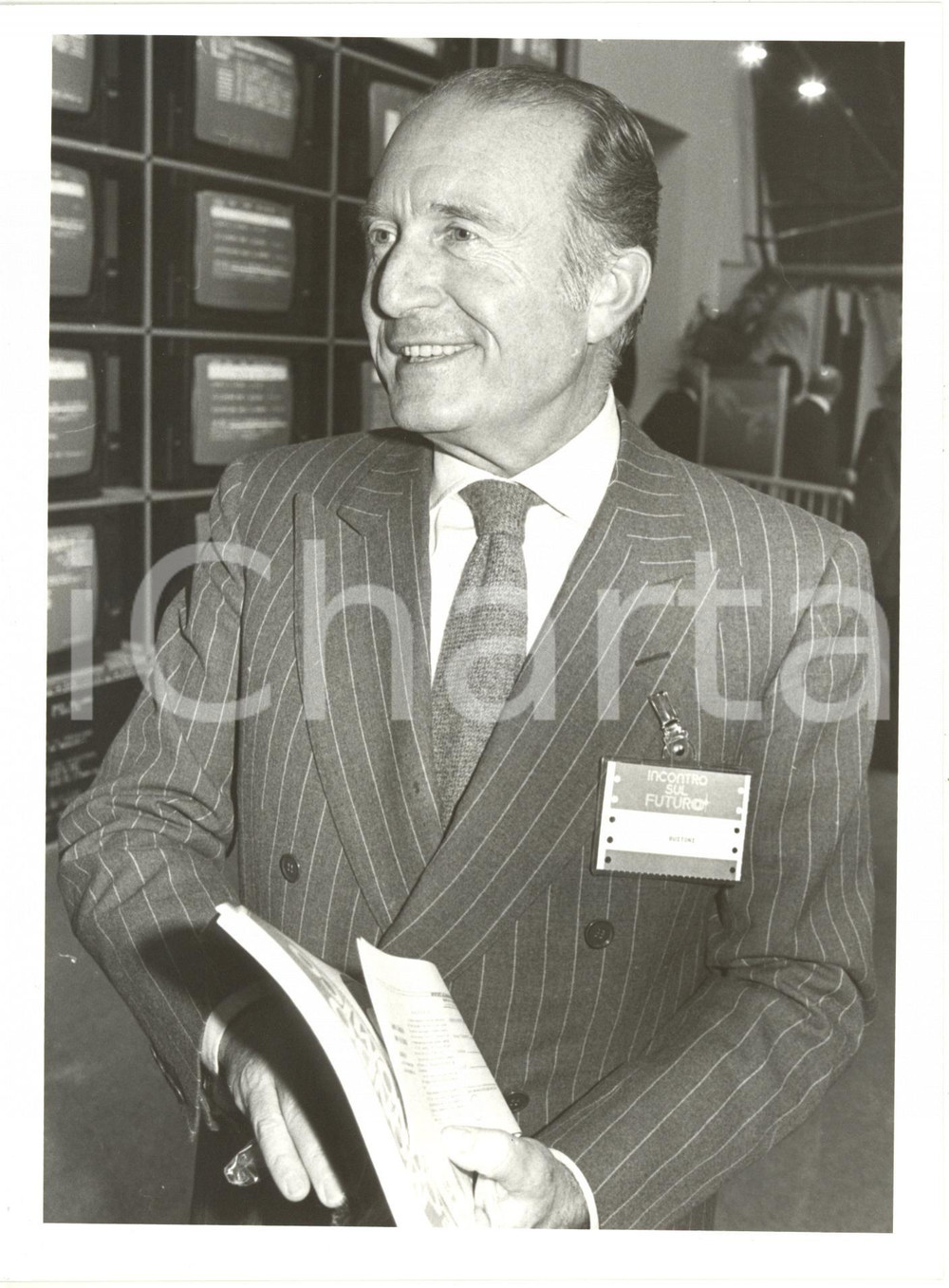 Fotografia d epoca originale 1984 MILANO  CONFINDUSTRIA Bruno BUITONI al convegno Incontro sul futuro 1 1