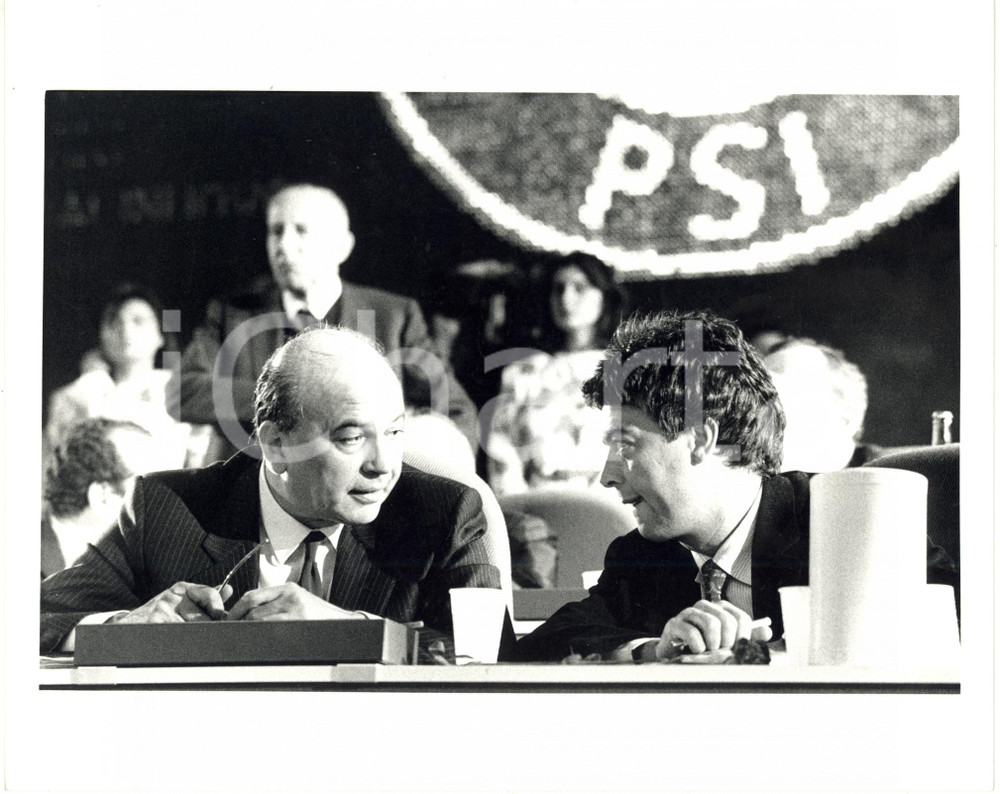 Fotografia d epoca originale 1987 RIMINI 44° Congresso PSI  Bettino CRAXI con Claudio MARTELLI 2 Foto 1